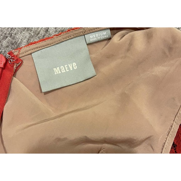 Anthropologie Maeve Red Lace Shirt Size M Valentine’s Day romantic pretty - Picture 8 of 11